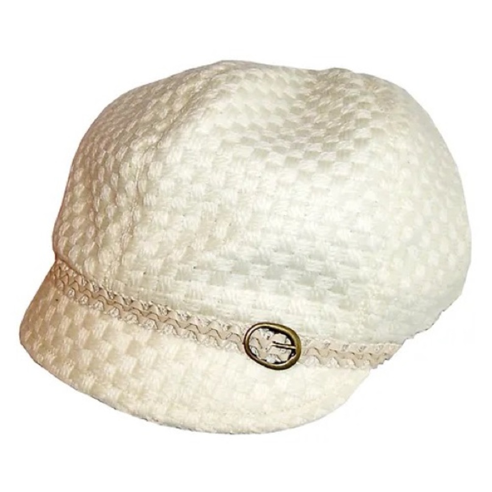 EUC Charm NYC Buckle Newsboy Cream Hat